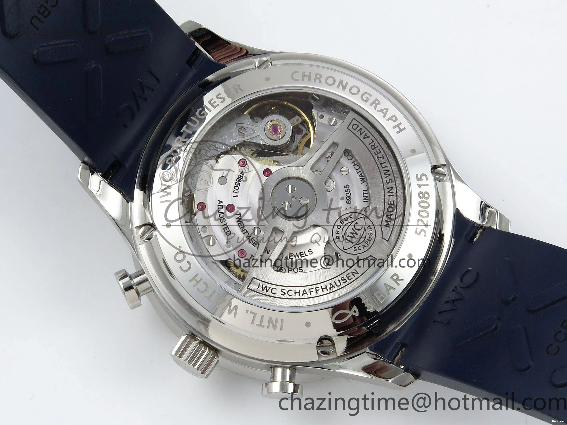 MIROTIME 0422 Casual Portuguese Chrono IW3716 Z+F 1:1 Best Edition White Dial on Blue Rubber Strap A 7016